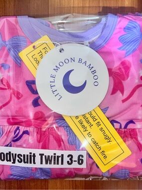Little Moon Bamboo Pink Floral Bodysuit